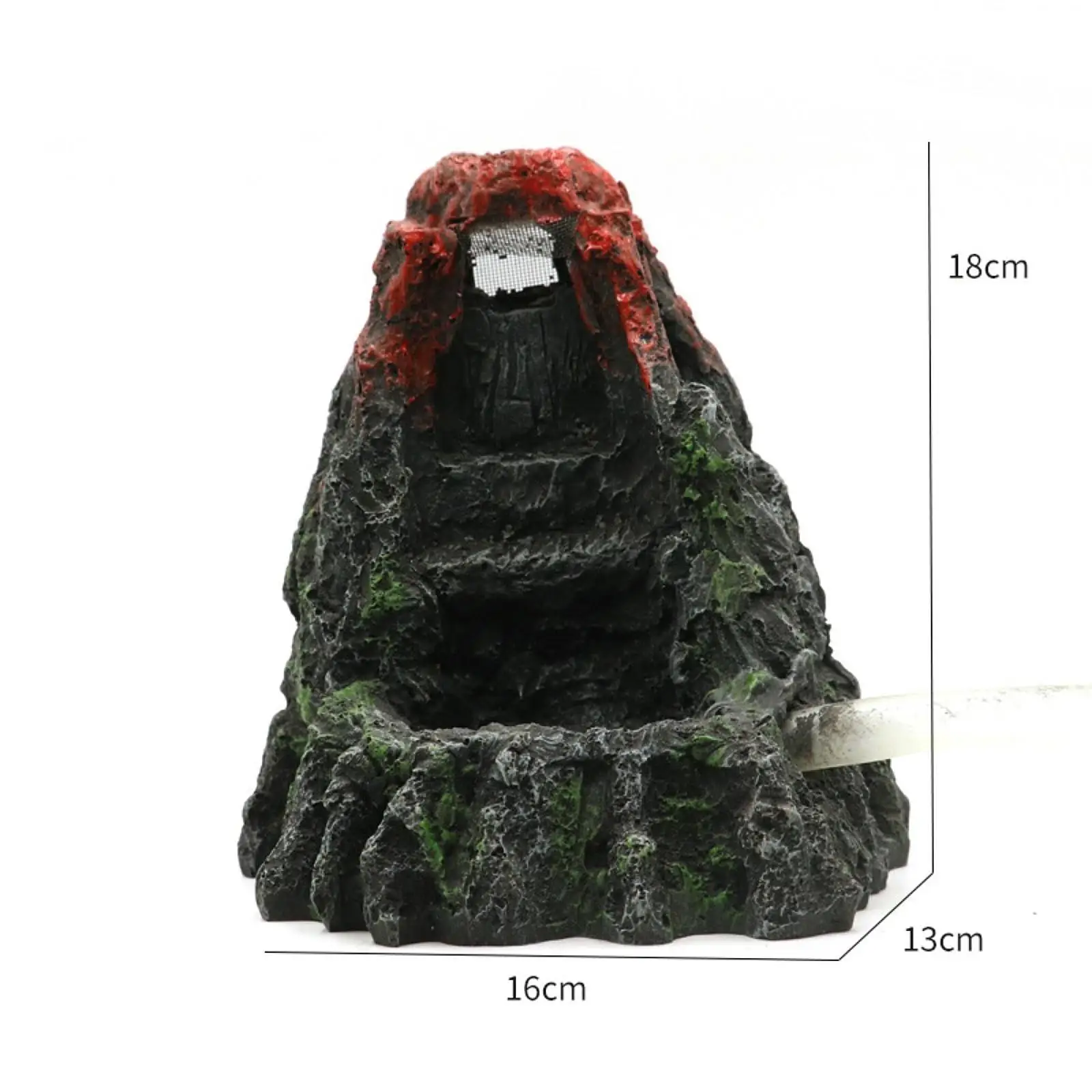 Compact Aquarium Volcano Resin Rockery Flowing Sand Mountain Ornament for Aquariums Decoration Desktop