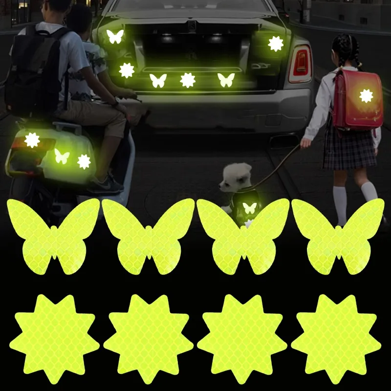 

Светоотражающая наклейка для автомобиля, мотоцикла, предупреждение о безопасности кузова, отражающая лента, ночник, светоотражающий дизайн, внешние наклейки для автомобиля