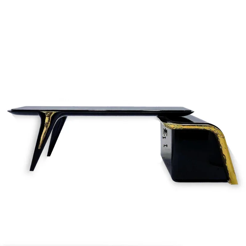 

Villa luxury bl ack gold solid wood brass de sk, high-end de sk of the presid ent of the business c lub
