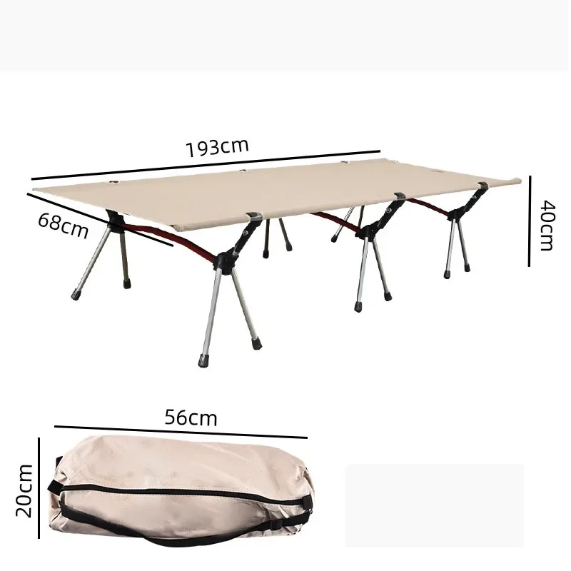 

Small storage volume non-slip pads fold away bed durable 7075 aluminium Quick assembly folding camp bed