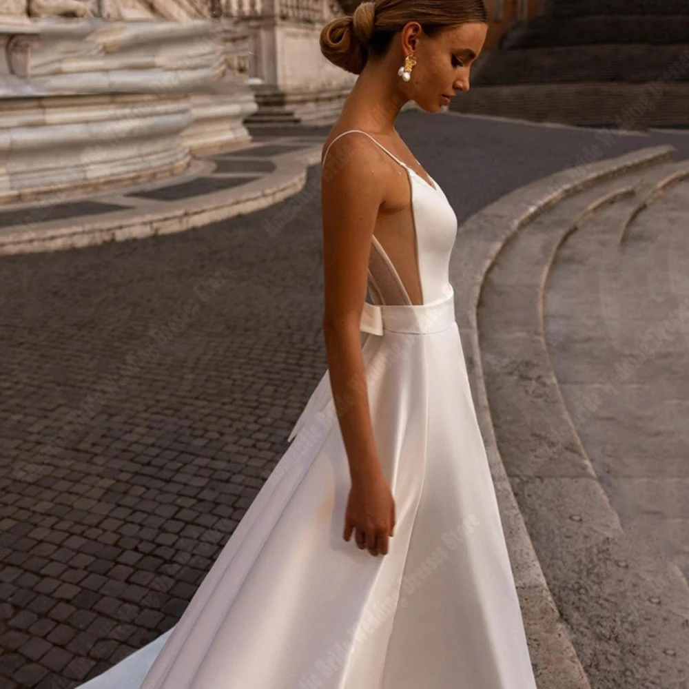 Eleganti donne a-line abiti da sposa romantico dolce profondo scollo a v principessa abiti da sposa banchetto di fidanzamento Vestidos De Novias 2024