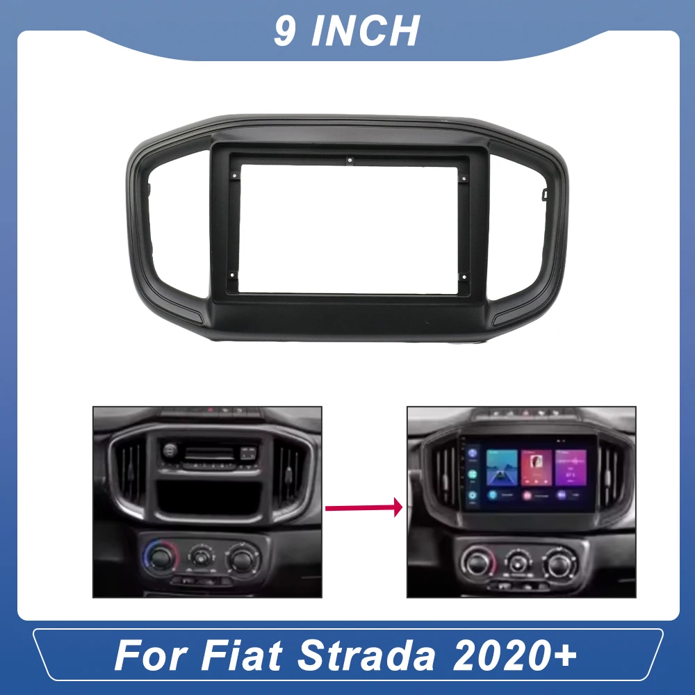 

9-дюймовый автомобильный радиоприемник Android, комплект рамки панели лицевой панели для Fiat Strada 2020+