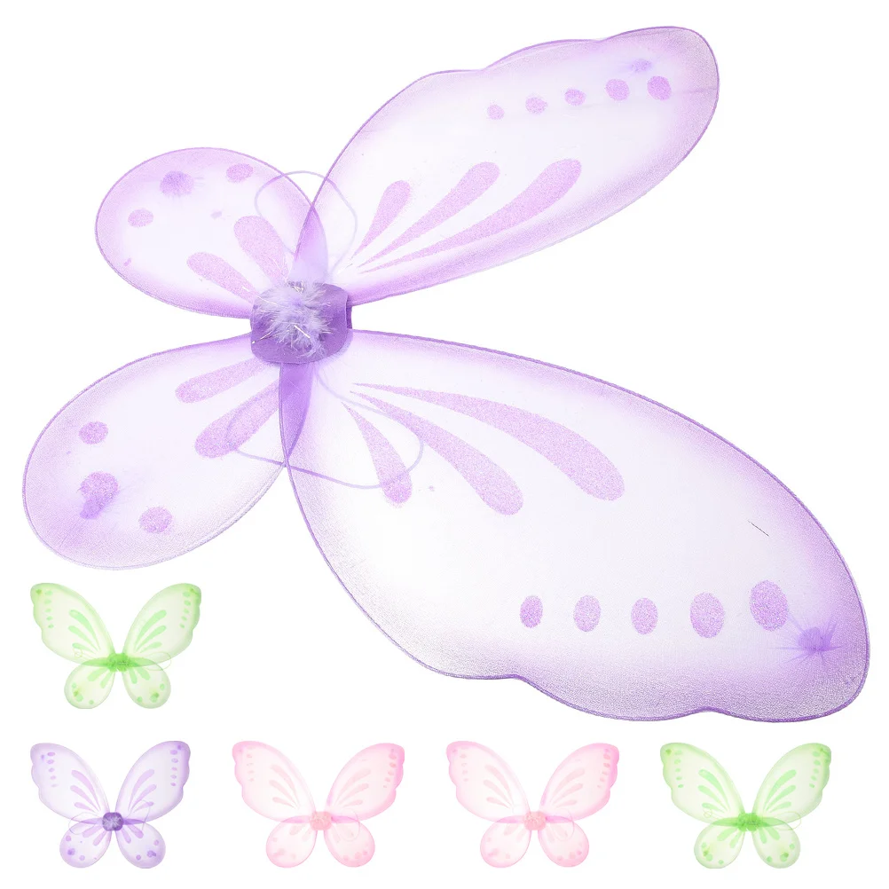 

6 шт., крылья бабочки, крылья феи для детей, нейлоновый карнавальный костюм для девочек, реквизит для фотосессии, аксессуар, крылья феи, крылья бабочки