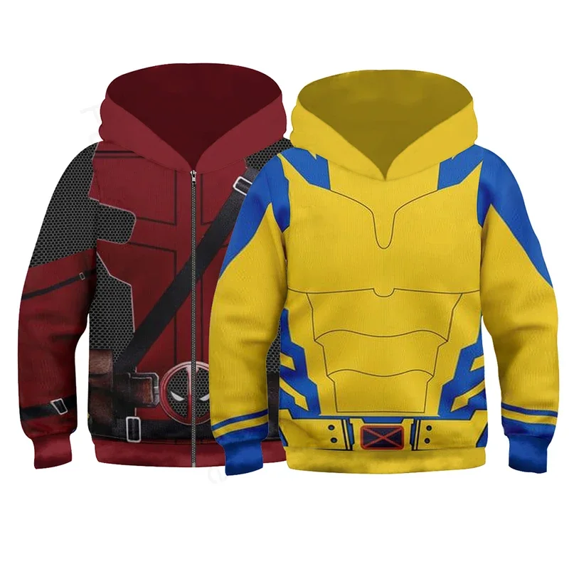 SN55Girl Deadpool 3 تأثيري هوديي ولفيرين بنين خارقة ثلاثية الأبعاد البوليستر هالوين سترة رقيقة Deadpool زي ملابس رياضية @ 54WE