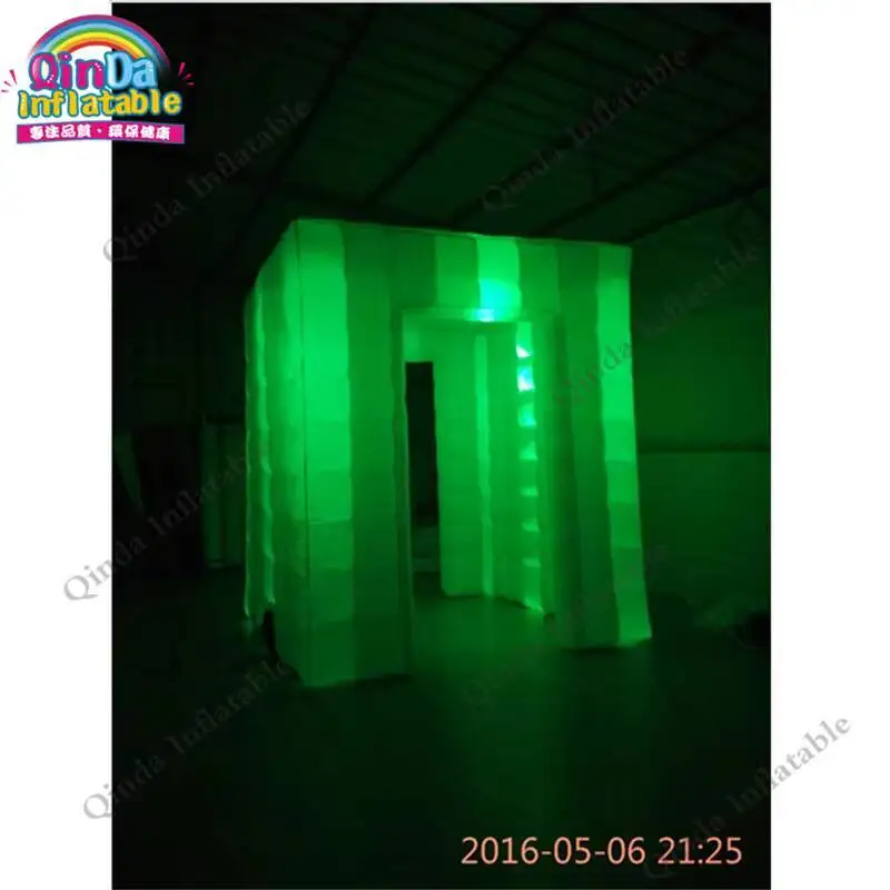 Photo Booth Wedding Inflatable Photo Booth Tent ,camping Cube Tent With Colorful LED Tube Lights Inside From Photo Booth