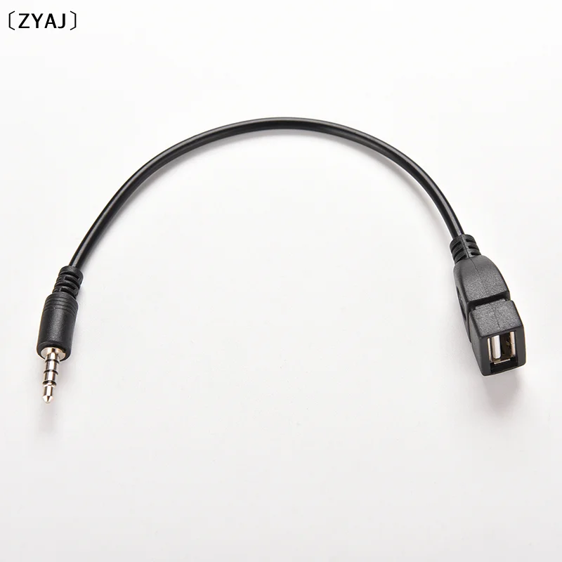 

王ZYAJ Selbst1x 3,5 мм Мужской AUX Аудио Разъем Разъем USB 2.0 Женский Конвертер Кабель Шнур Автомобильный MP3