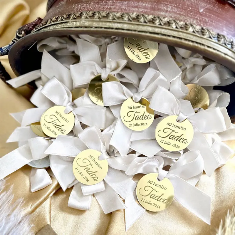 

Custom White Wedding Day Tags Personalized Couple Name Mothers Day Gift Tags Boheme Gold Tag Party Favor Decor