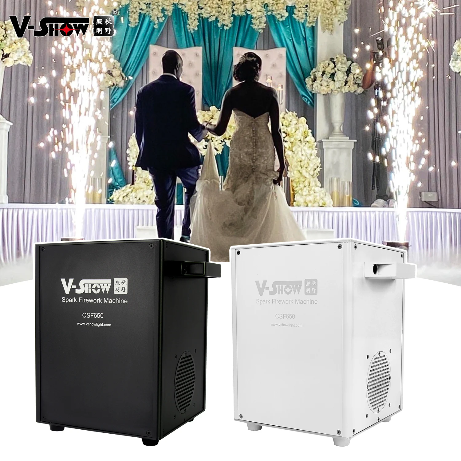 VSHOW CSF650 650W Cold Fireworks Spark Machine DMX512 Control Electronic Spark Machine 1 To 5 Meter Work Height