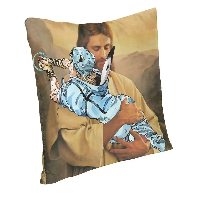 Jojos Bizarre Adventure Polnareff Jesus Pillow Cover Home Decorative 3D Double Side Printing Anime Manga Cushion Cover for Sofa