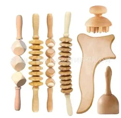 Tcare Wooden Lymphatic Drainage Massager Paddle Manual Anti-Cellulite Gua Sha Tool Muscle Pain Relief Soft Tissue Therapy Device