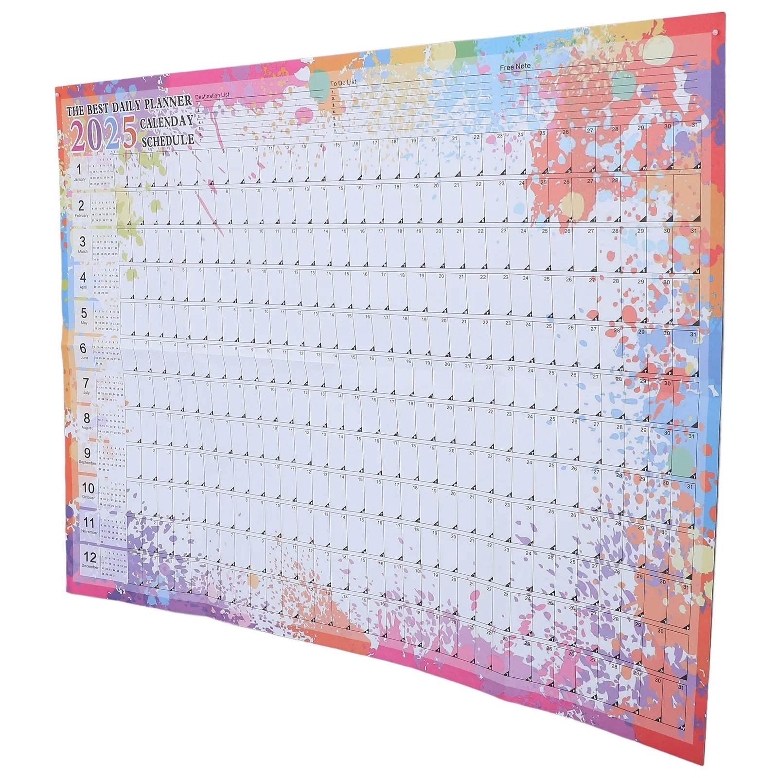 

Настенный календарь на весь 2025 год, 55x72 см, большой, креативный, подвесной, для дома, офиса, школы, планирования и организации, ежегодный планировщик-расписание