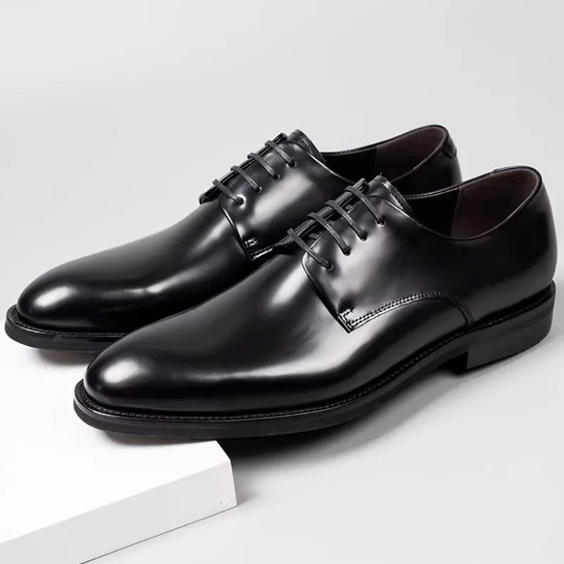 

Classic Sheepskin Lining Cowhide Pad Business Formal Shoes Commuting Style Leather Shoes Men's Wedding Shoes Derby Shoes