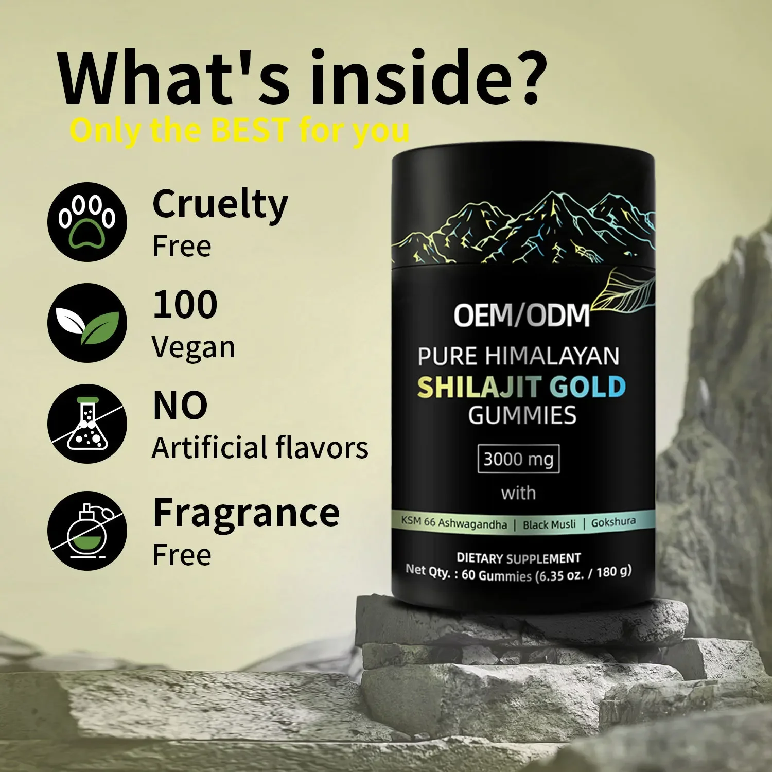 1 bottle of shilajit gummy candy balanced nutrition promotes metabolism improves immunity is a health food