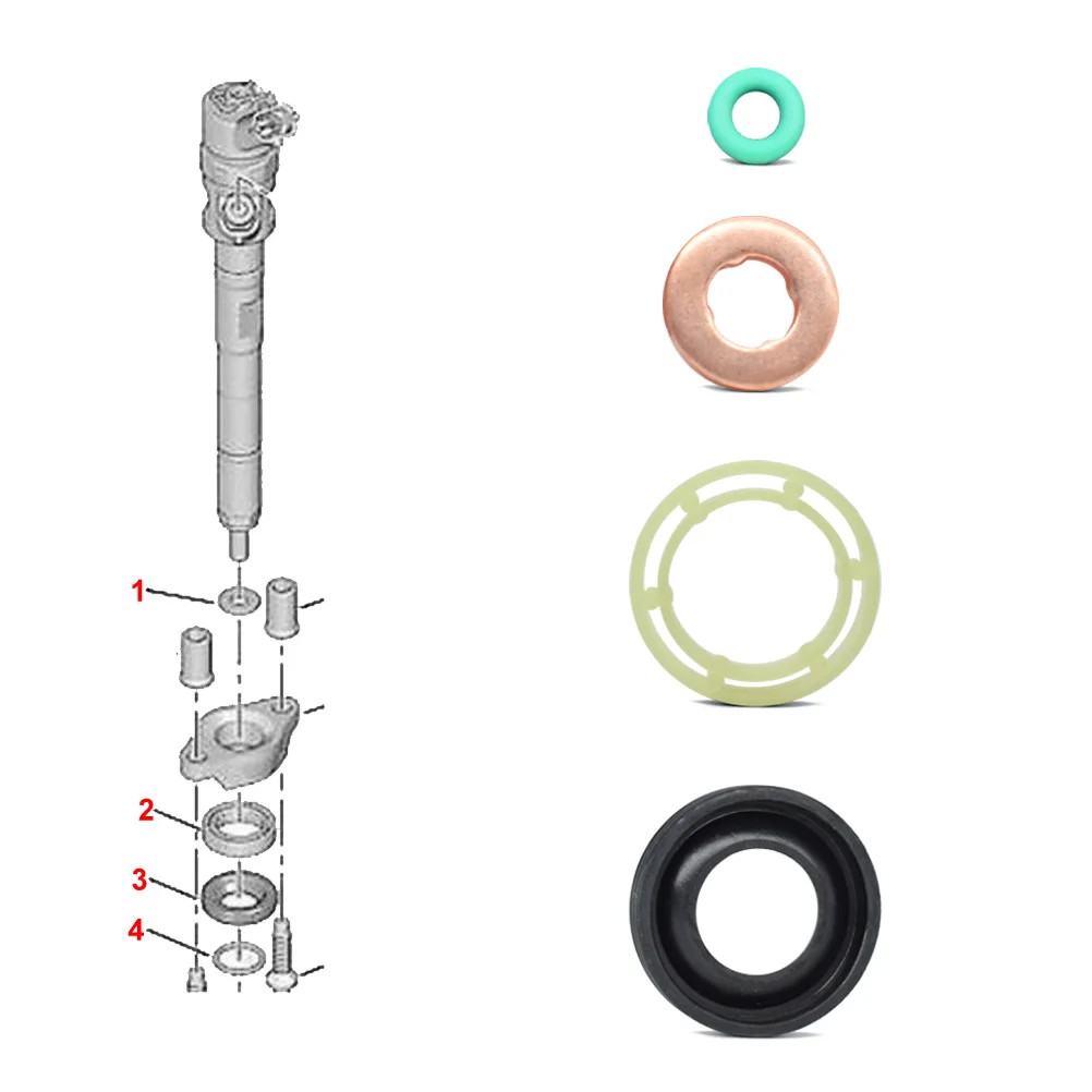 FOR FORD FOCUS MK2 FUSION 2004 2005 2006 2007 2008 2009 2010 2011 2012 1.6TDCI CITROEN PEUGEOT FUEL INJECTOR SEAL WASHER ORING