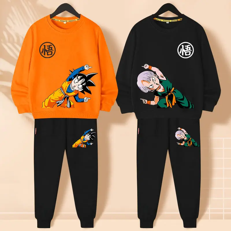 

Anime Dragon Ball Goku Torankusu sweatsuit Summer and Autumn top pants two-piece set Kid Fashion Soft pajama set birthday gifts
