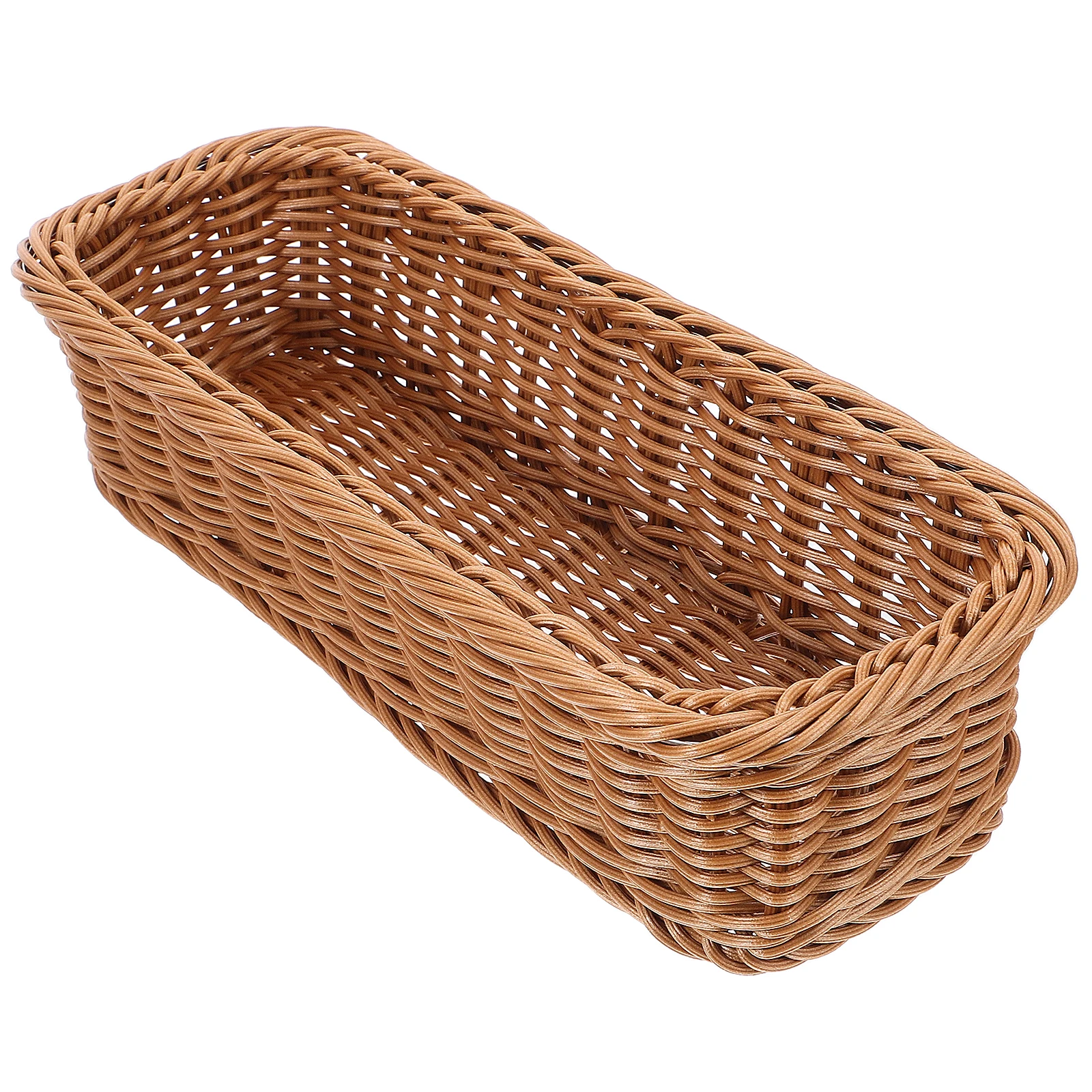 

Plastic Rattan Woven Basket Tableware Storage Box Chopsticks Fork Spoon Holder Kitchen ganizer Lightweight