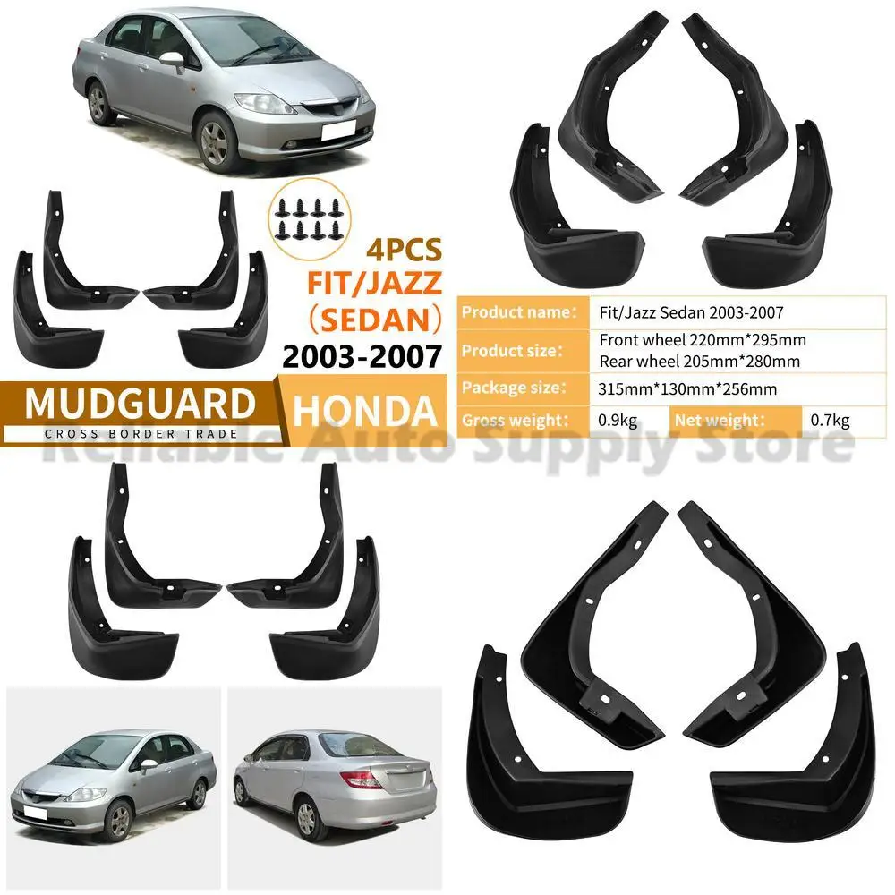 

For Honda Fit Jazz 2003-2007 Sedan Mudguards Fender Flares Front Rear Wheel Arch Trim Car Styling Durable Protection High Qualit