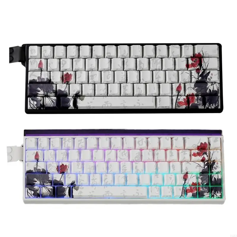 

Cherry MX 60/68 Key PBT Keycaps Floral Artwork Heat Resistant Dye Sublimation Technology OEM Profile for PC Gamers 45BD