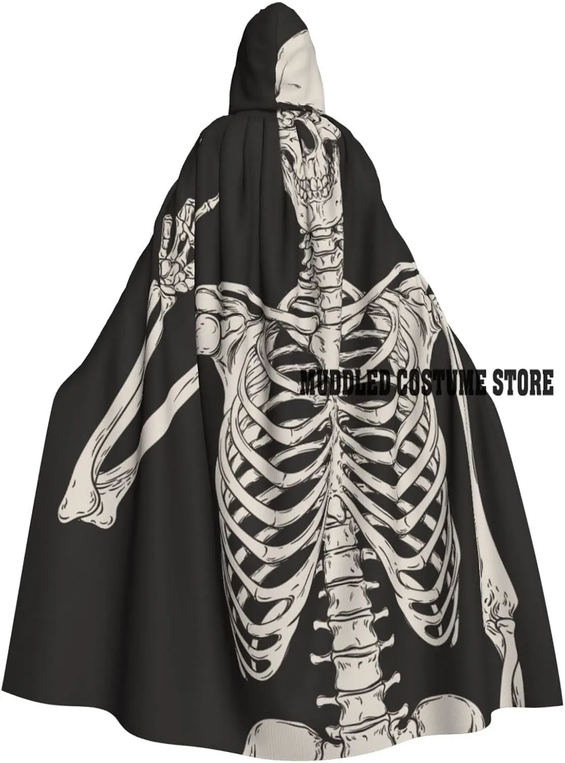 روك آند رول هيكل عظمي جمجمة لجميع القديسين كيب للبالغين عباءة تنكرية للنساء والرجال إكسسوار كيب لحفلات الهالوين
