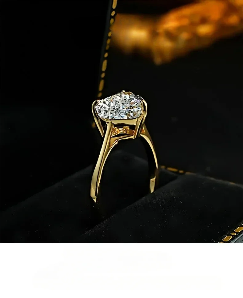 Juego de anillos simples de plata 925 con diamantes de alto carbono, anillo de diamante de corte de Flor de hielo Redion, estilo pequeño para mujer, nuevo amor