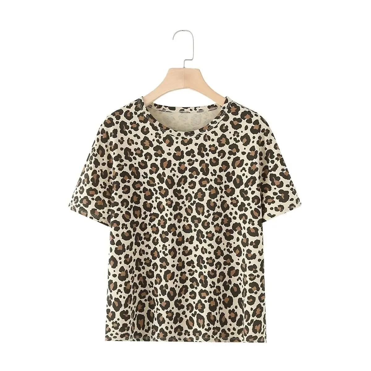 Leopard Print 3D Printing Women\'s Fashion T-shirt O Neck Short Sleeve Tee Large Street Clothing European And American Styles Top