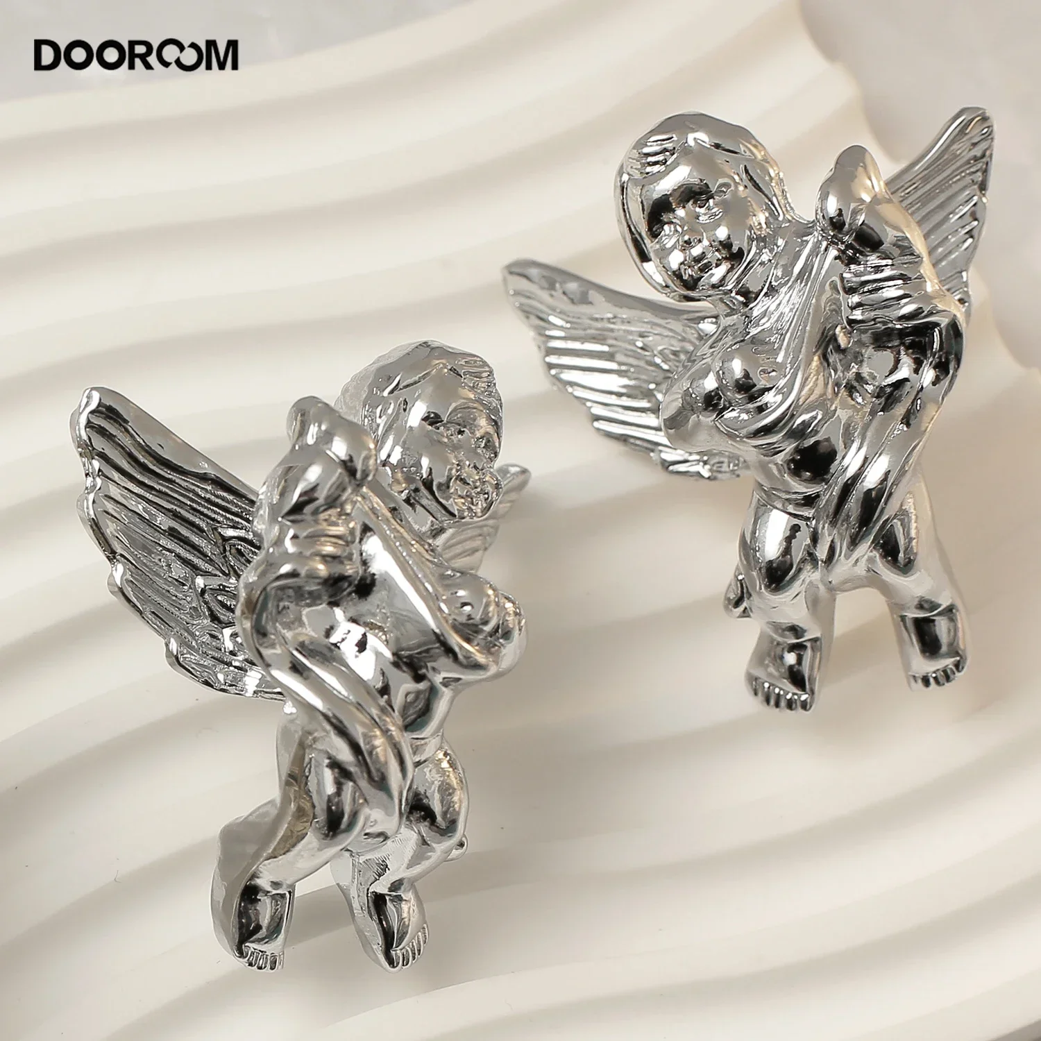 DOOROOM Brass Drawer Handle Angel Creative Knob Light Luxury European Kitchen Cabinet Door Handles Wardrobe Closet Accessories