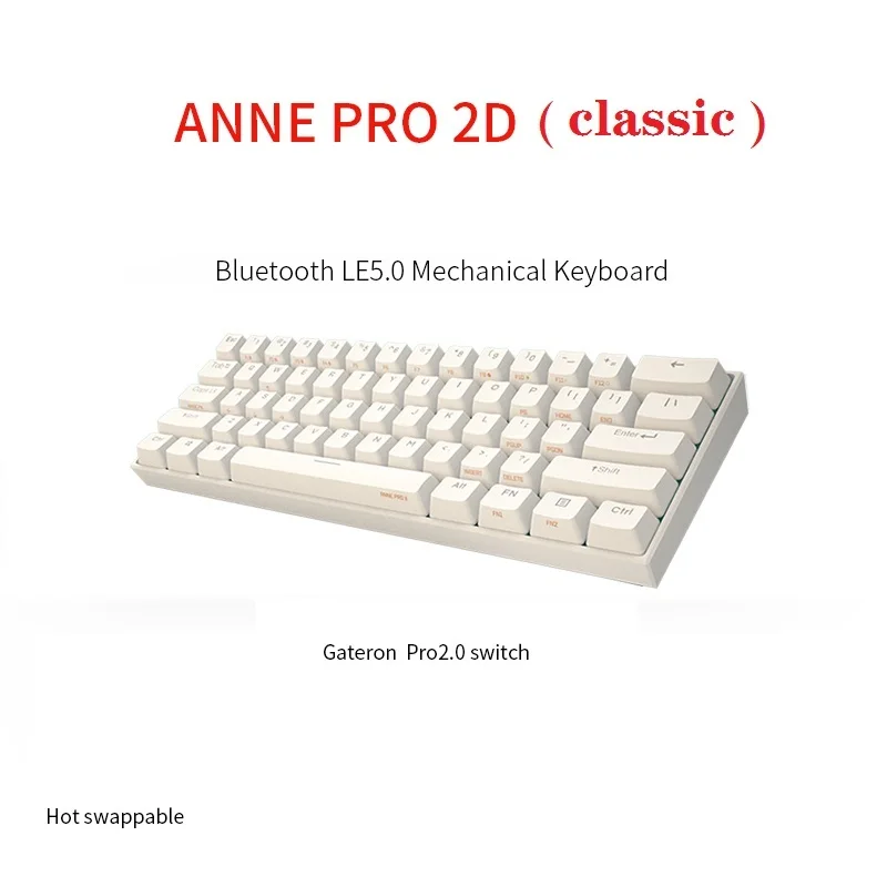 New Anne Pro 2D with Anne Pro 2 Keycaps/Case Classic Color NKRO