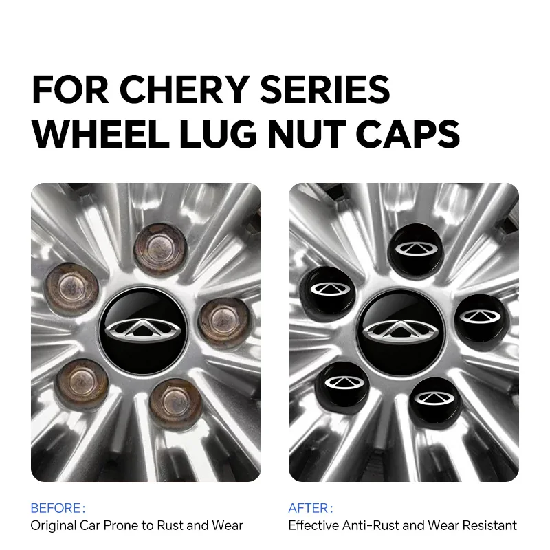 

Tire Nut Caps For Chery Tiggo 4 Tiggo5Pro Tiggo7 Pro Tiggo8 Omoda5 Jetour T-1 Arrizo Exeed 20Pcs Car Wheel Caps Bolts