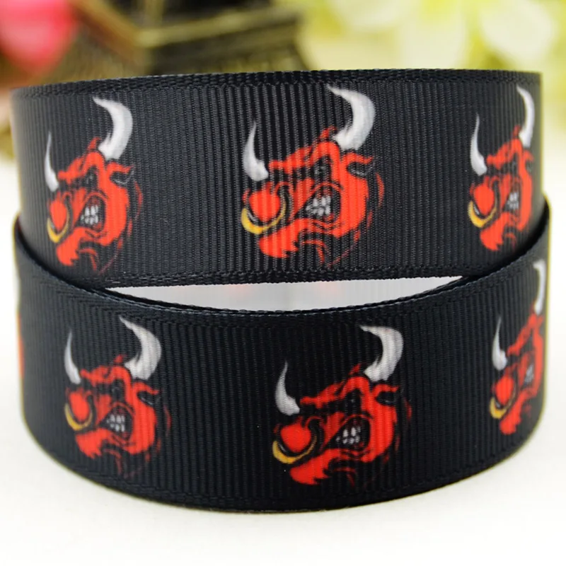 22mm 25mm 38mm 75mm Cattle Cartoon printed Grosgrain Ribbon party decoration 10 Yards X-05067