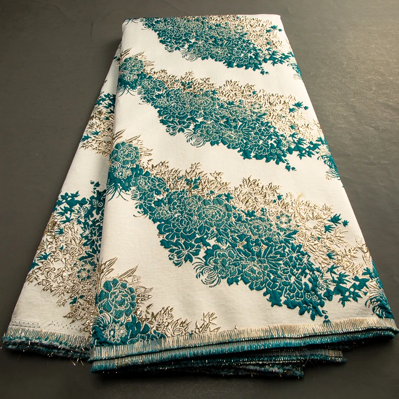 Luxury African Organza Lace Fabric 2025 High Quality Nigerian Damask Jacquard Embroidery Tulle Fabric For Party Dress Wedding