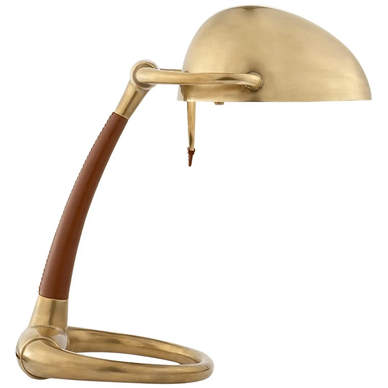 American minimalist leather lamp luxury bedroom bedside decorative table lamp
