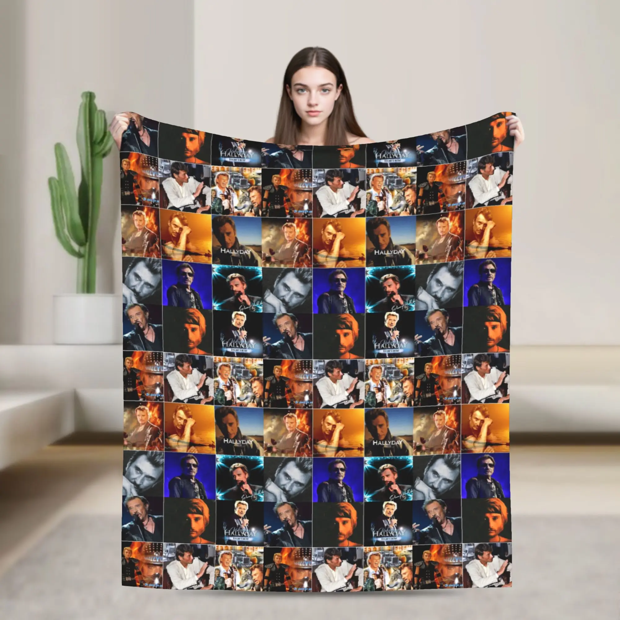 جوني هاليداي صور مجمعة الصوف رمي بطانية البطانيات للمنزل الأريكة سوبر سرير دافئ البساط