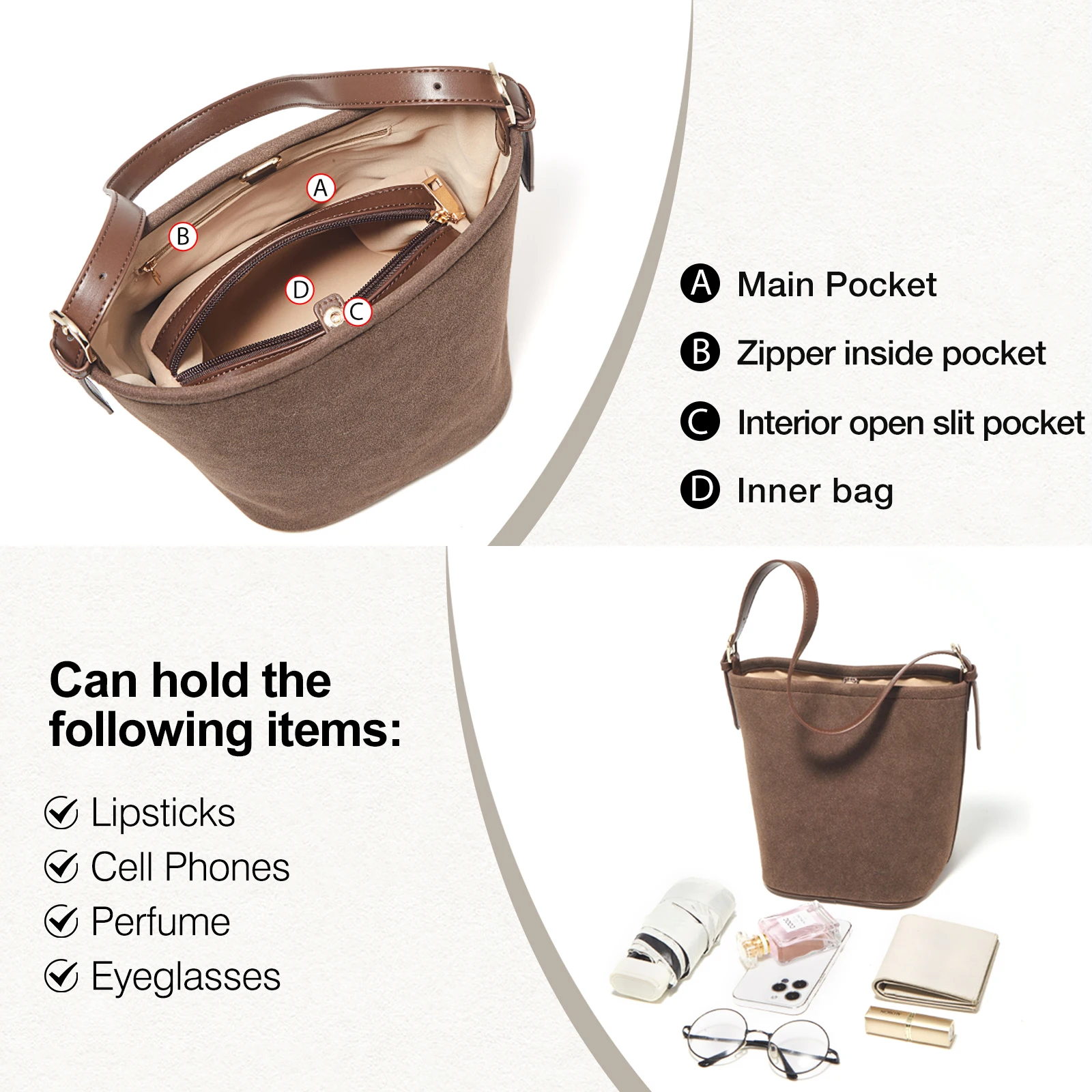 FOXER 2025 autunno inverno nuove donne borsa a tracolla borsa da ragazza borsa a tracolla borsa a secchiello classica da donna in pelle scamosciata sintetica regalo