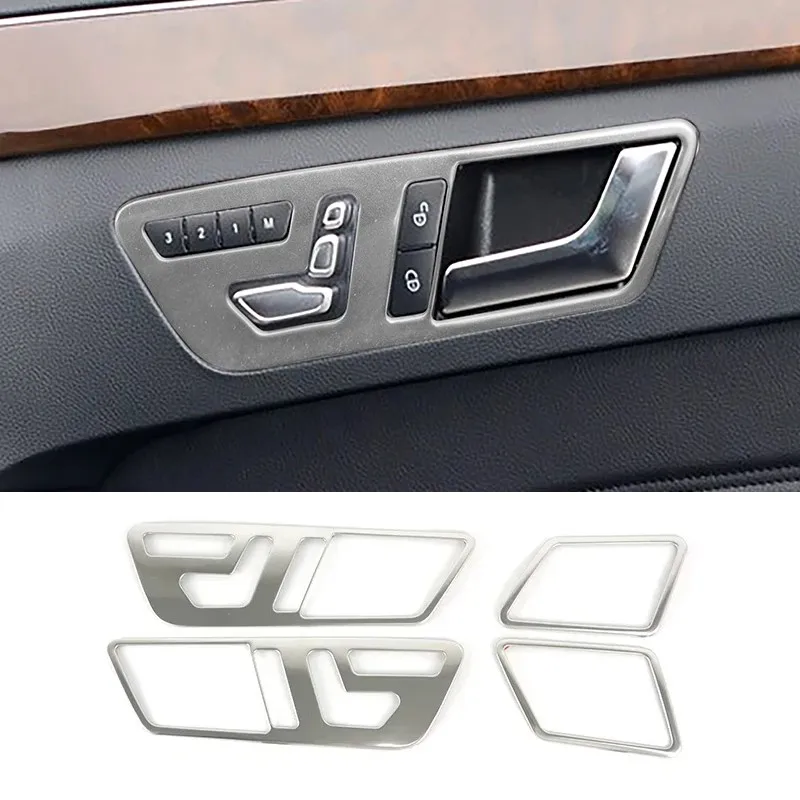 

Наклейки из нержавеющей стали, дверная ручка, панель, отделка рамки для Mercedes Benz E Class W212 2009-2015, аксессуары для интерьера, наклейки