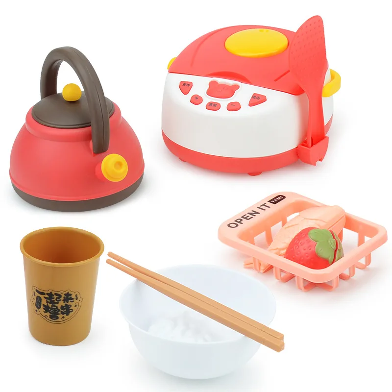 New Kitchen Appliance Model Simulation Children's Play House Rice Cooker Utensils Food Toy Set Children's Early Education Toys