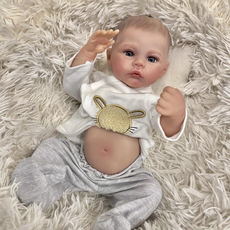 

48cm Full Vinyl Body Baby Boy Doll Meadow Cute Doll Multiple Layers Painting 3D Skin with Visible Veins