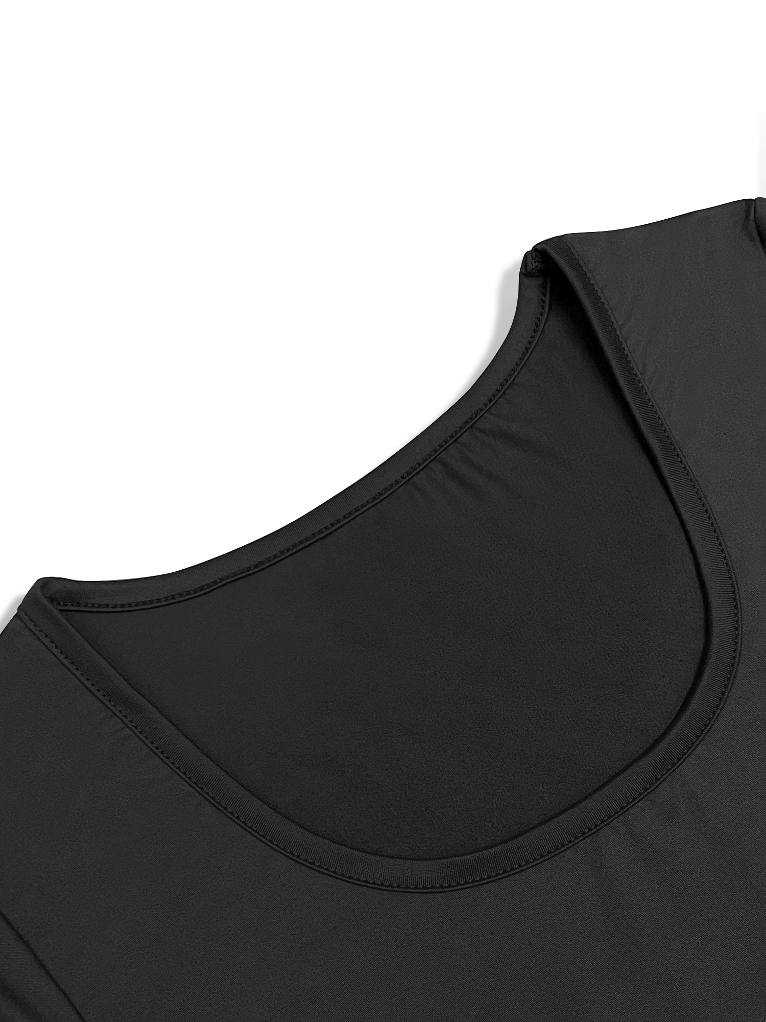 Minimalist U‑Neck Long Sleeve Blouse, Tailored Slim‑Fit Shirt for Office Meeting & City Daily Styling view 6
