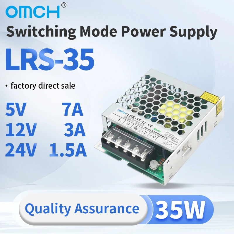 OMCH 35W 50W Switching Power Supply LRS-35 LRS-50 Overload Protection Single Output Small Volume Transformer Slim  5V 12V 24V