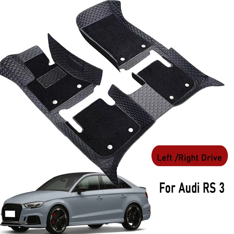 Car floor mats for Car floor mats for Audi RS 3 2017-2018 Custom Auto Foot Pads Automobile Carpet Cover Interior Accessories