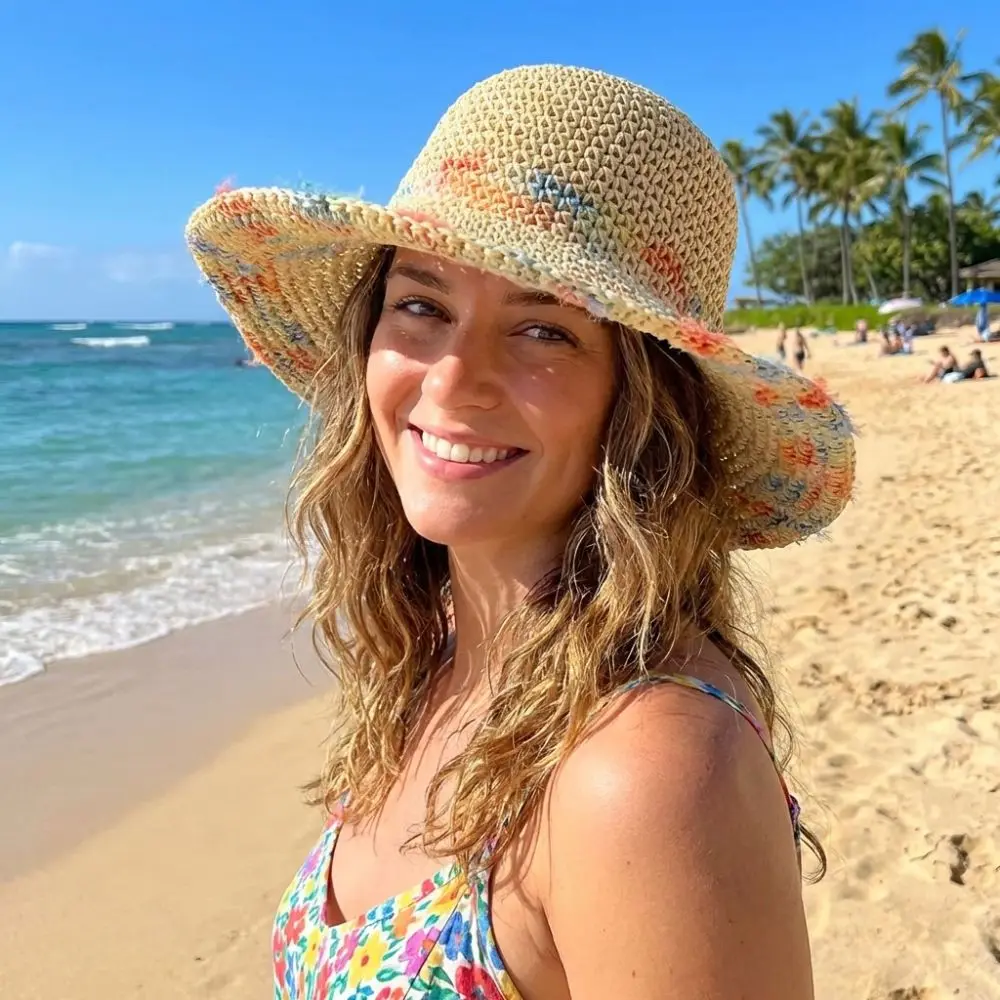 Fisherman Hat Colorful Wide Brim Straw Hat Boho Foldable Women's Sun Visor Hats Lightweight Korean Style Weave Bucket Hat Girls