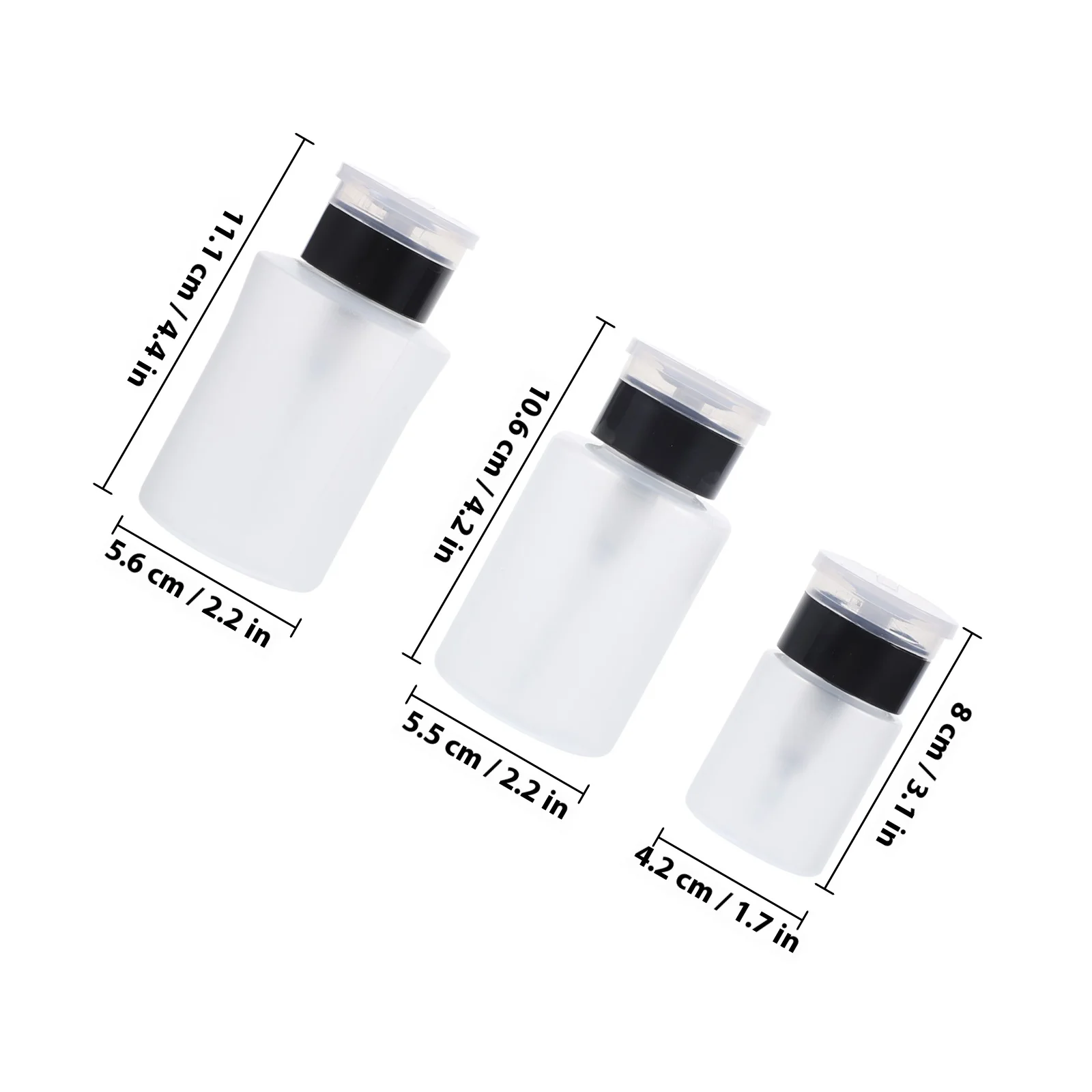 3 個の空のプレスポンプボトルマニキュアリムーバーディスペンサー詰め替え可能な液体収納旅行メイク落としマニキュア用品