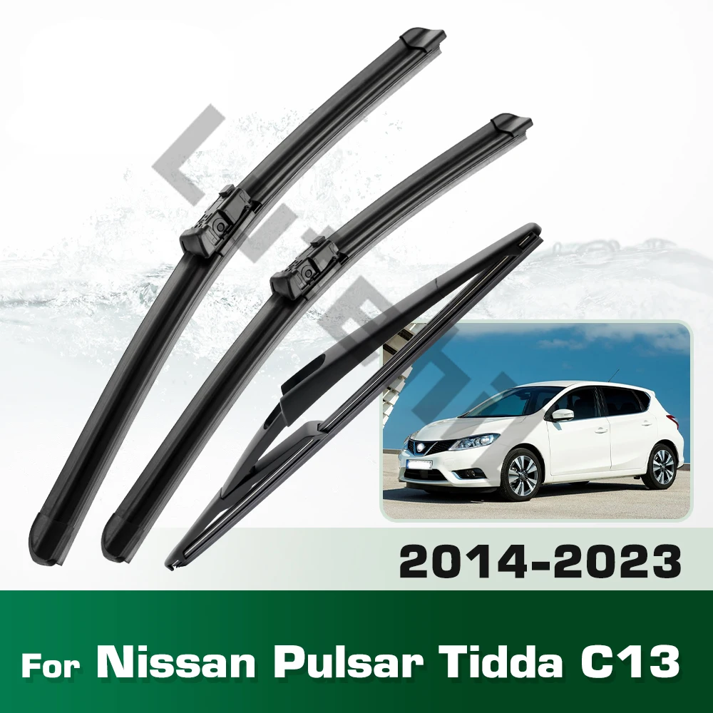 Scheibenwischer vorne und hinten, Set für Nissan Pulsar Tidda C13 2014–2023, Windschutzscheibe, Windschutzscheibe, Fenster, 26 Zoll + 14 Zoll + 12 Zoll