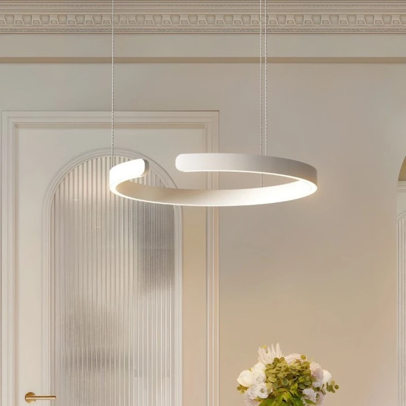 

Nordic simple living room chandelier Italian creative light luxury hotel exhibition hall ring ring restaurant bar chandelier