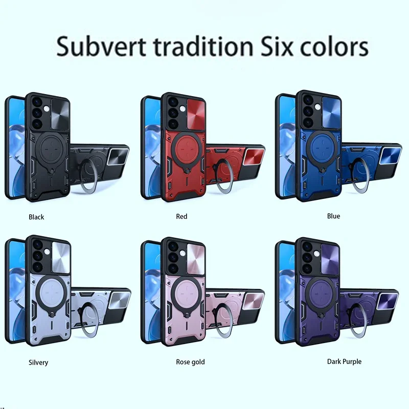 

Camera Slide Window Protect Case for Samsung Galaxy A52 A52S A53 A72 A73 A56 A55 A54 A53 5G Magnetic Ring Holder Phone Cover