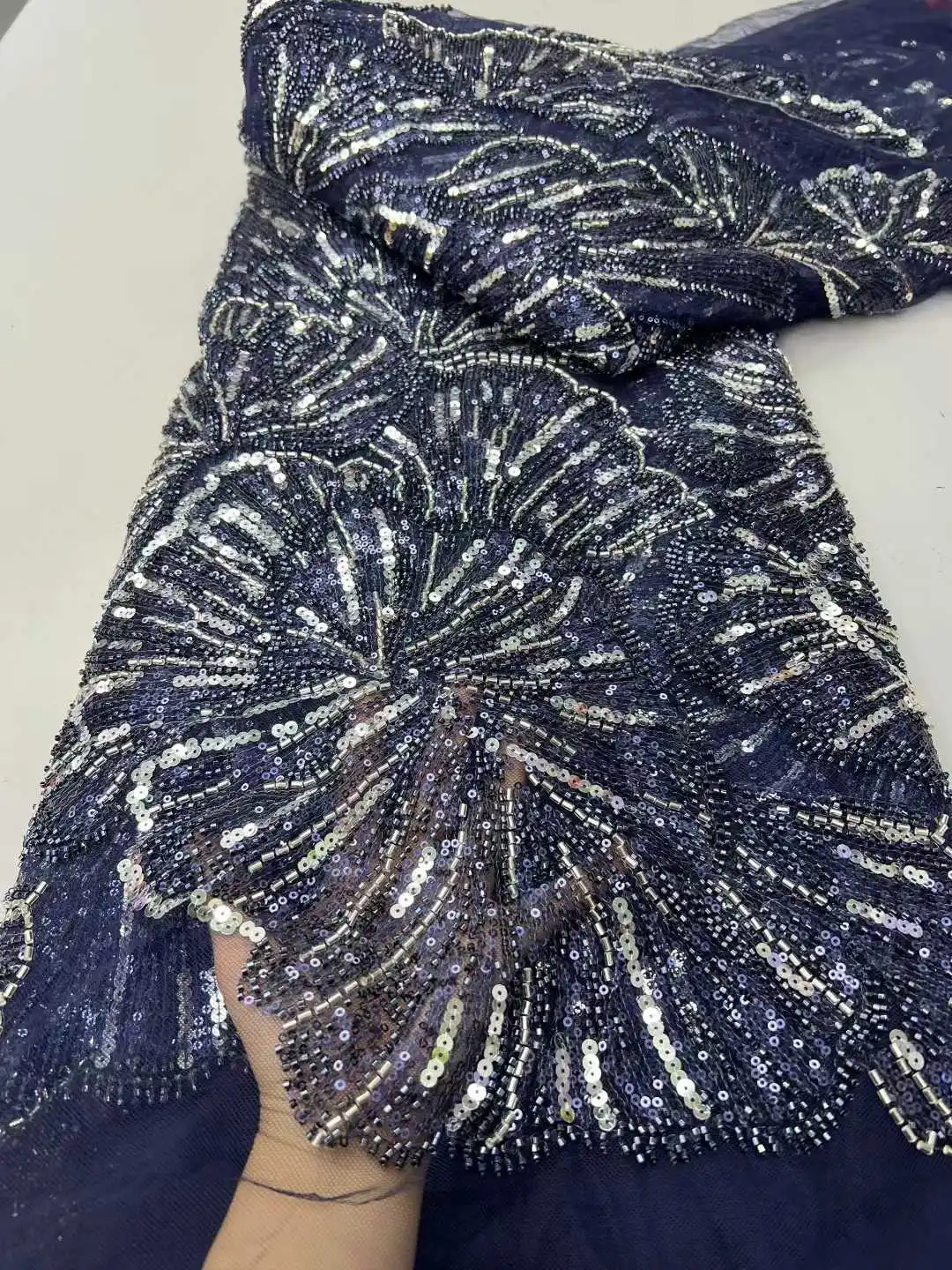 2025 الفاخرة الفرنسية شبكة التطريز مطرز أقمشة الدانتيل الأفريقي النيجيري الترتر أقمشة الدانتيل لفستان الزفاف مواد الخياطة