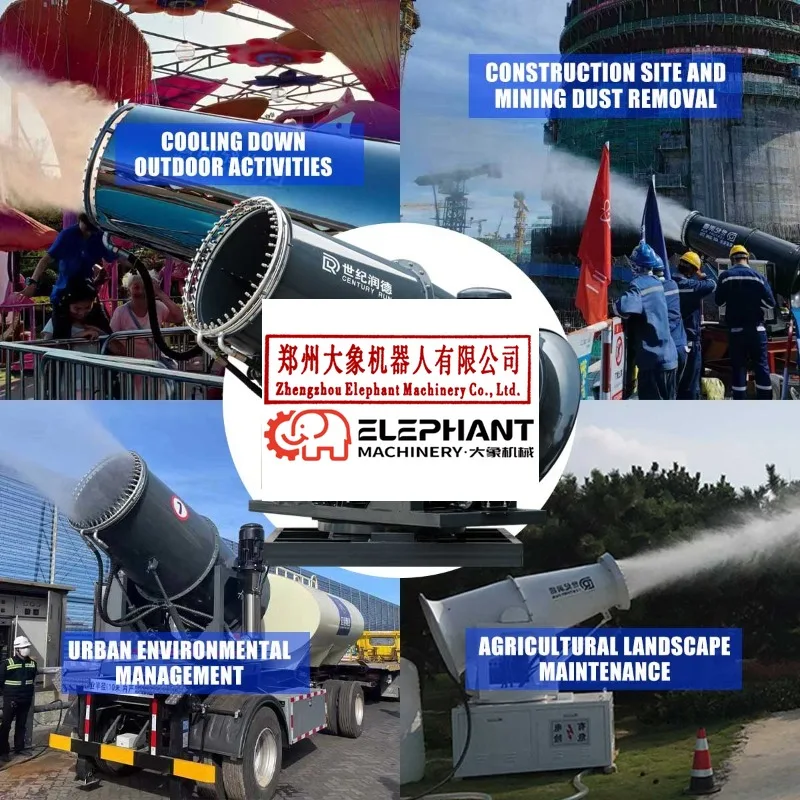 Customized Fog Cannon Machine 60m Range Carbon Steel 340 Rotation Automatic Electric