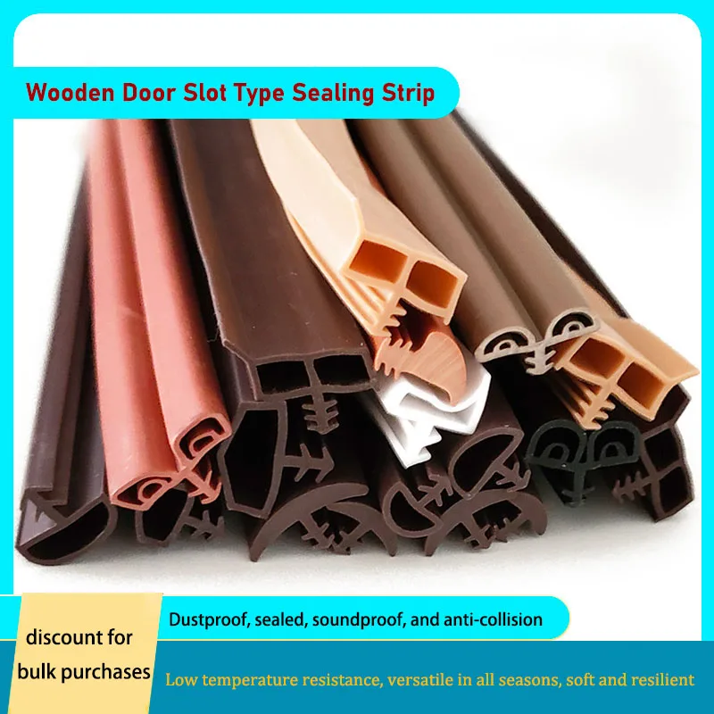 5Meters Wooden Door Sealing Strip Bedroom Door Frame Soundproof Windproof Anti-collision Door Edge Door Seam Sealing Strip