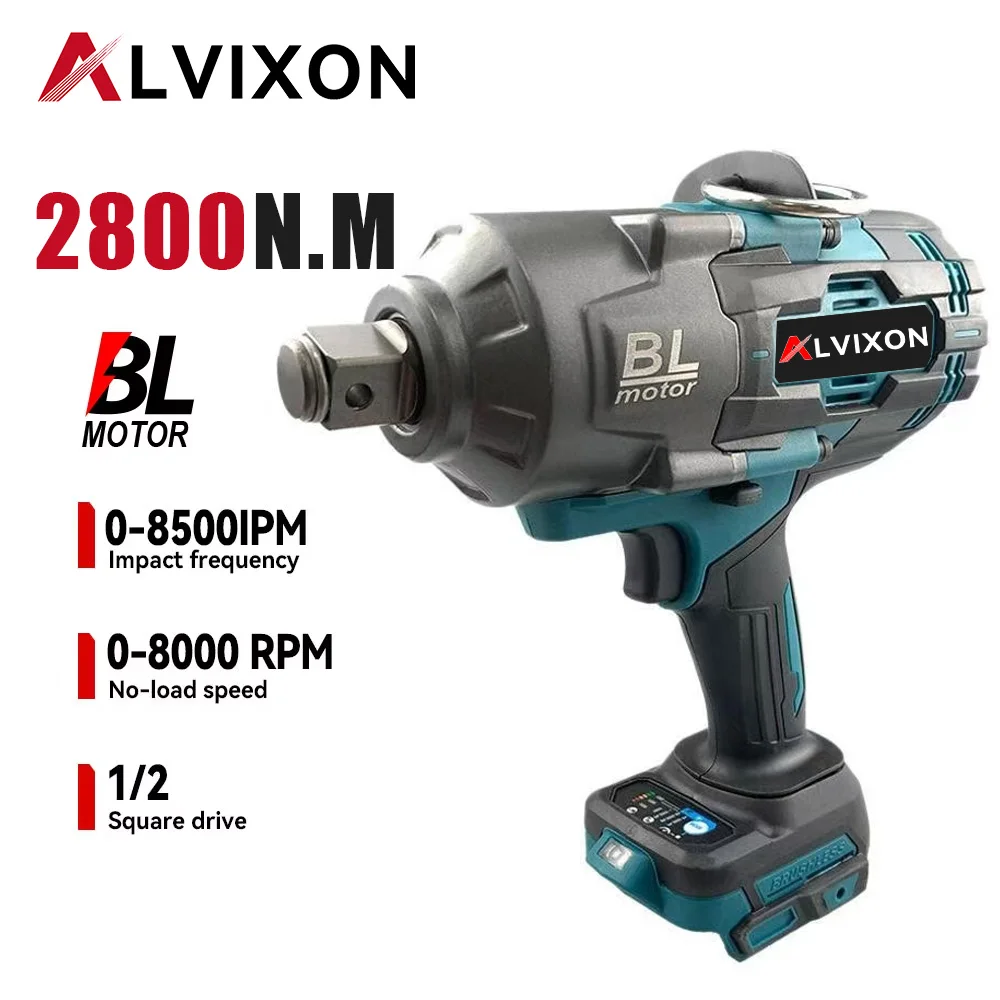 ALVIXON 2800N.M Torque Brushless Electric Impact Wrench 2800W Cordless Screwdriver Automotive Repair Tool For Makita Battery Pin