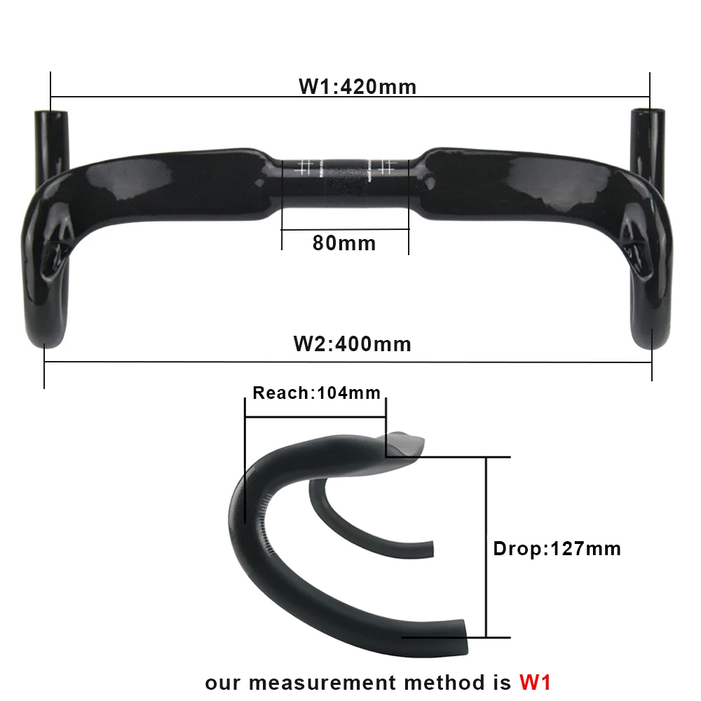 AERONOVA 31.8mm Carbon Road Bike Handlebar 400-440mm