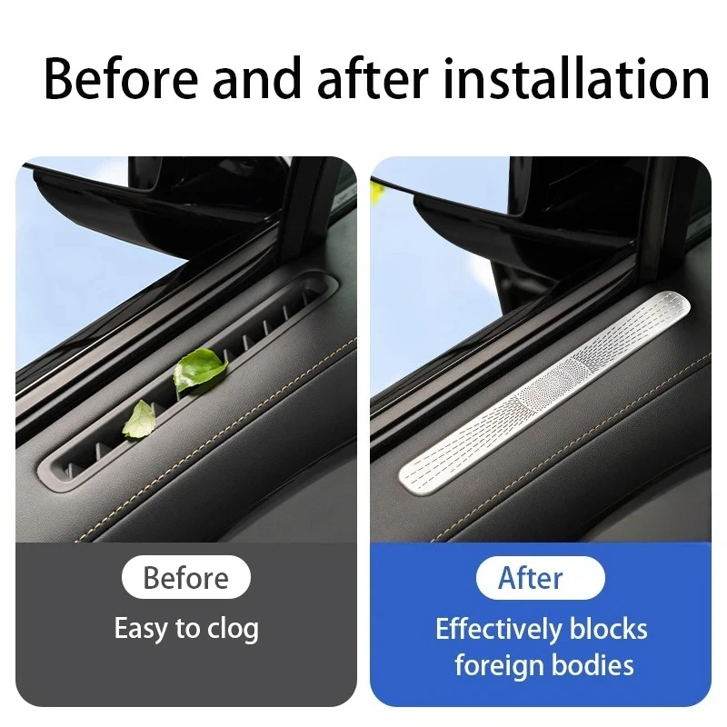 For ZEEKR 7X Door Outlet Protective Cover, Metal Protection, Dustproof, Anti-Blockage, Automotive Interior Accessories